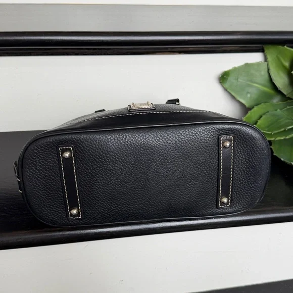 Dooney & Bourke Genuine Leather Dome Satchel Pebbled Top Handle Handbag Purse - Picture 8 of 10